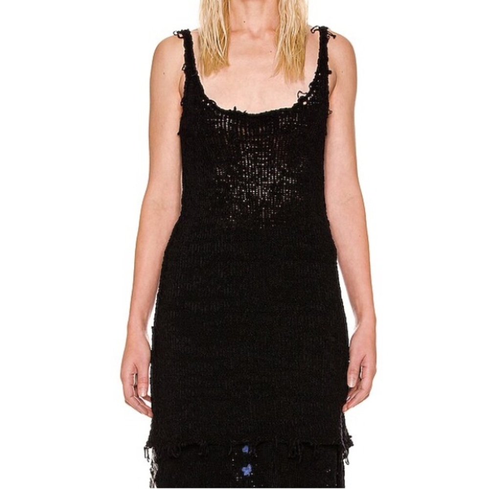 The Row Fabiana Top in Silk Distressed Black Tank Size Small